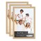 Pack of 3 Natural Picture Frames | Solid Wood | UV-Resistant Acrylic | Easy Gallery Wall Setup